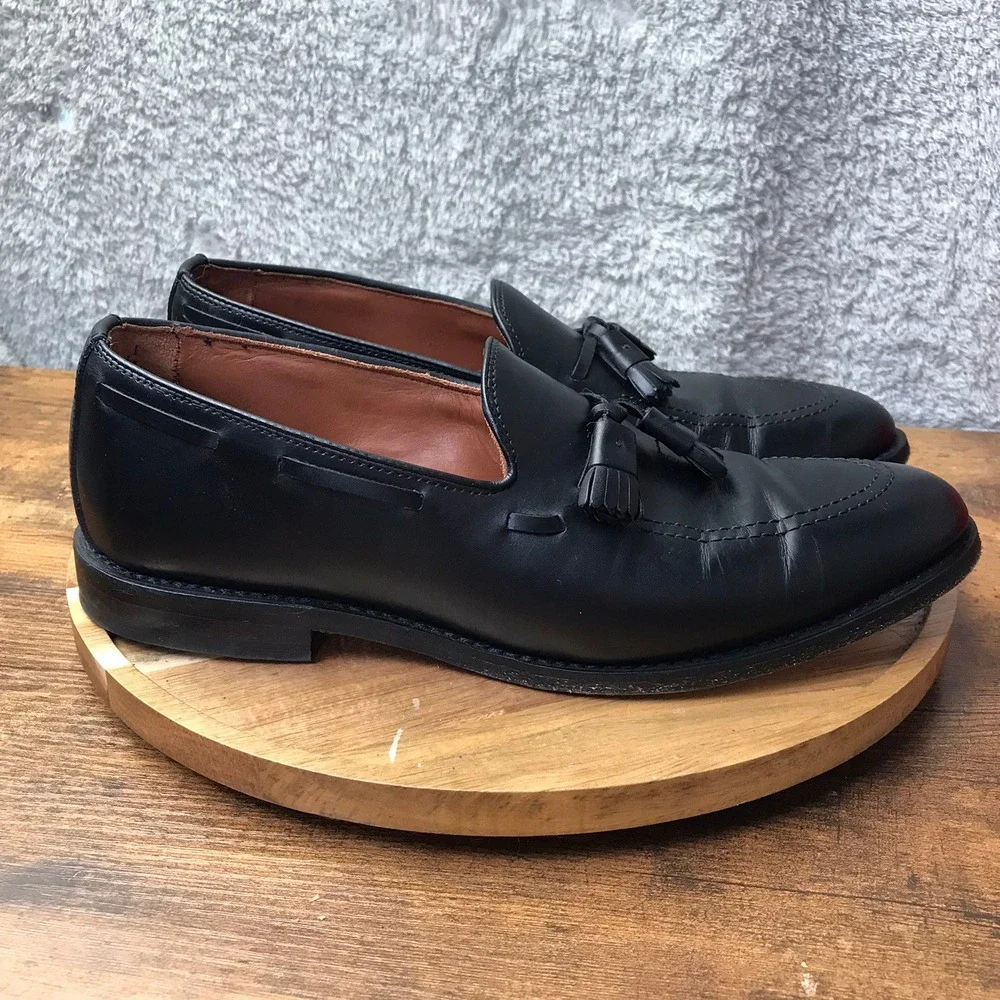 Allen Edmonds Grayson Tassel Loafers Mens 10.5D Black Leather Slip On Dress Shoe